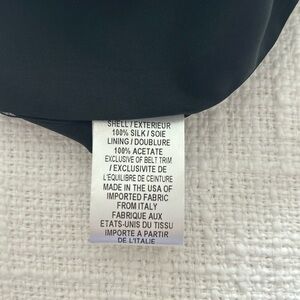 Silk dress, knee length with cowl neck and real leather belt. US size 8